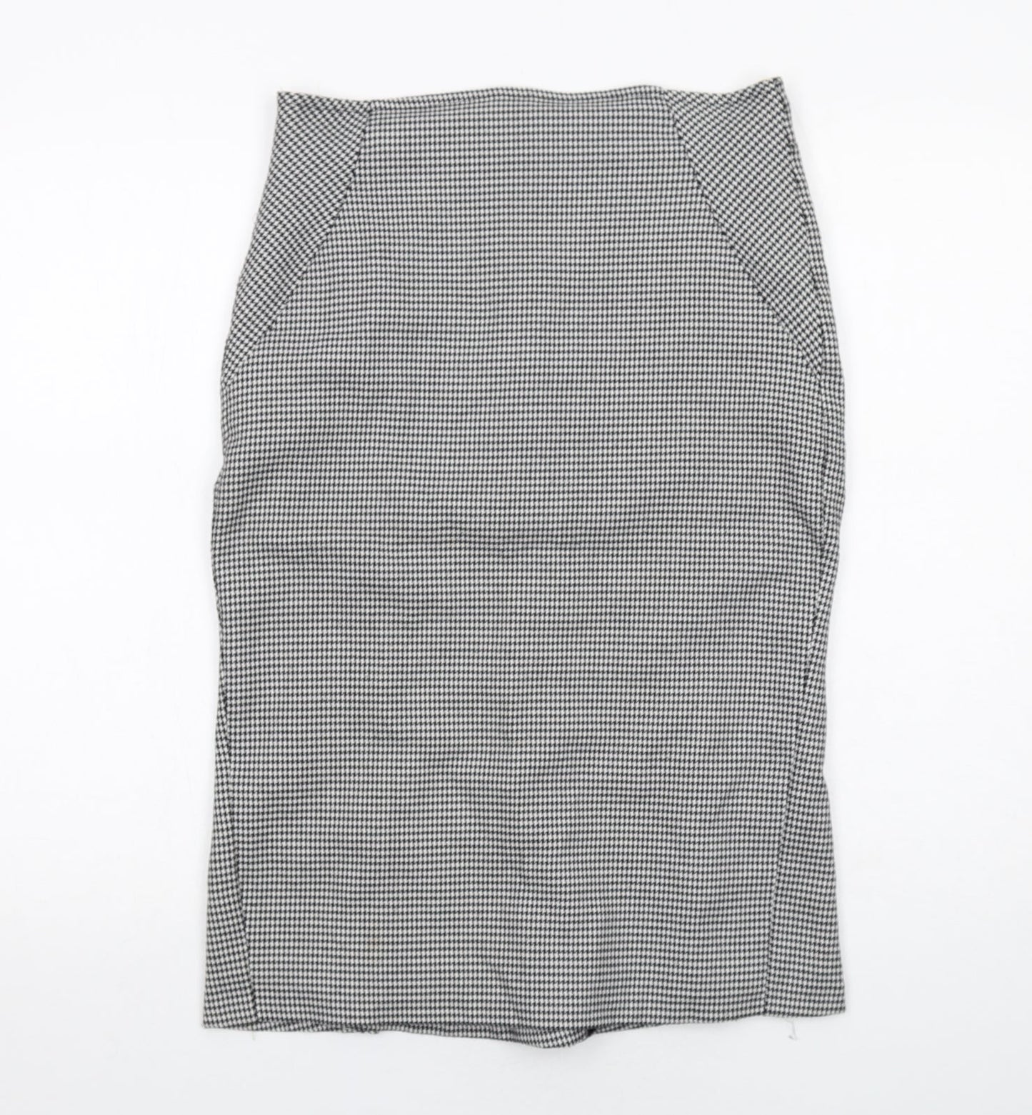 Miss Selfridge Womens Black Geometric Polyester A-Line Skirt Size 10 Zip