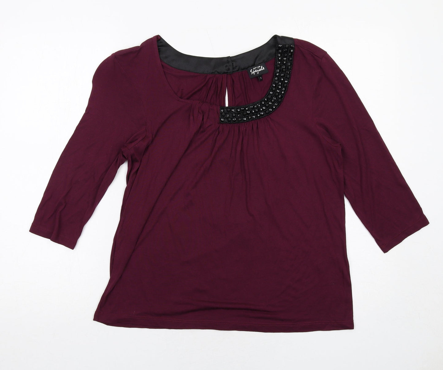 Womens UK Size 14 Per Una Purple Basic Blouse