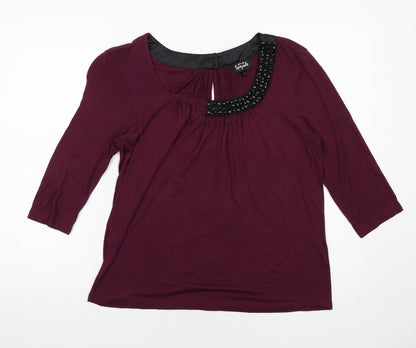 Womens UK Size 14 Per Una Purple Basic Blouse