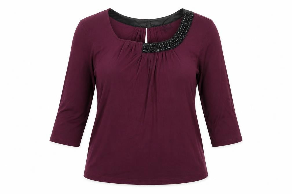 Womens UK Size 14 Per Una Purple Basic Blouse