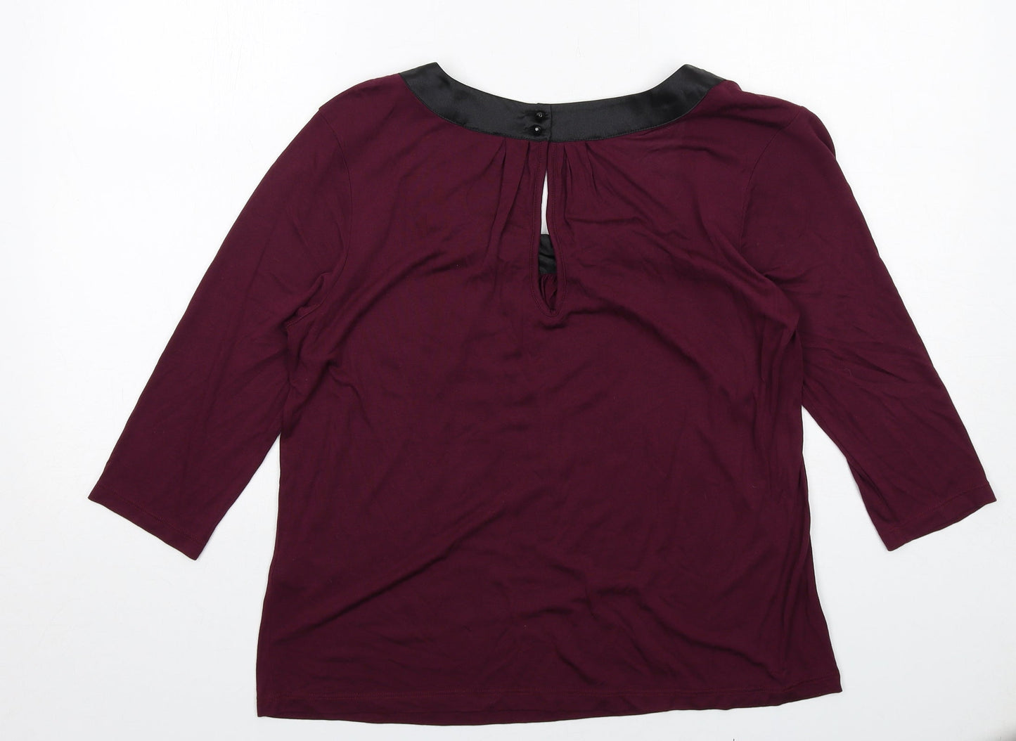Womens UK Size 14 Per Una Purple Basic Blouse