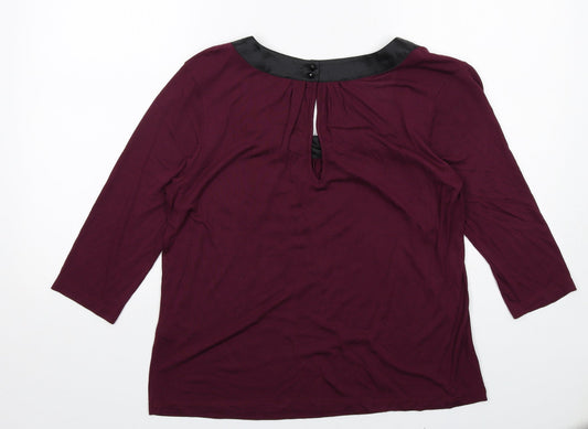 Womens UK Size 14 Per Una Purple Basic Blouse