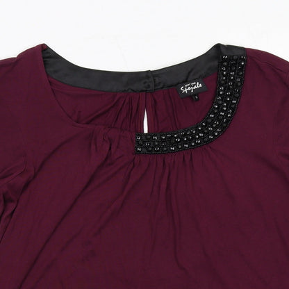 Womens UK Size 14 Per Una Purple Basic Blouse