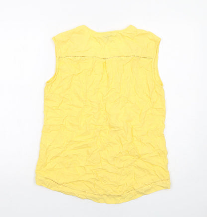 Womens UK Size 12 Warehouse Yellow Basic Blouse
