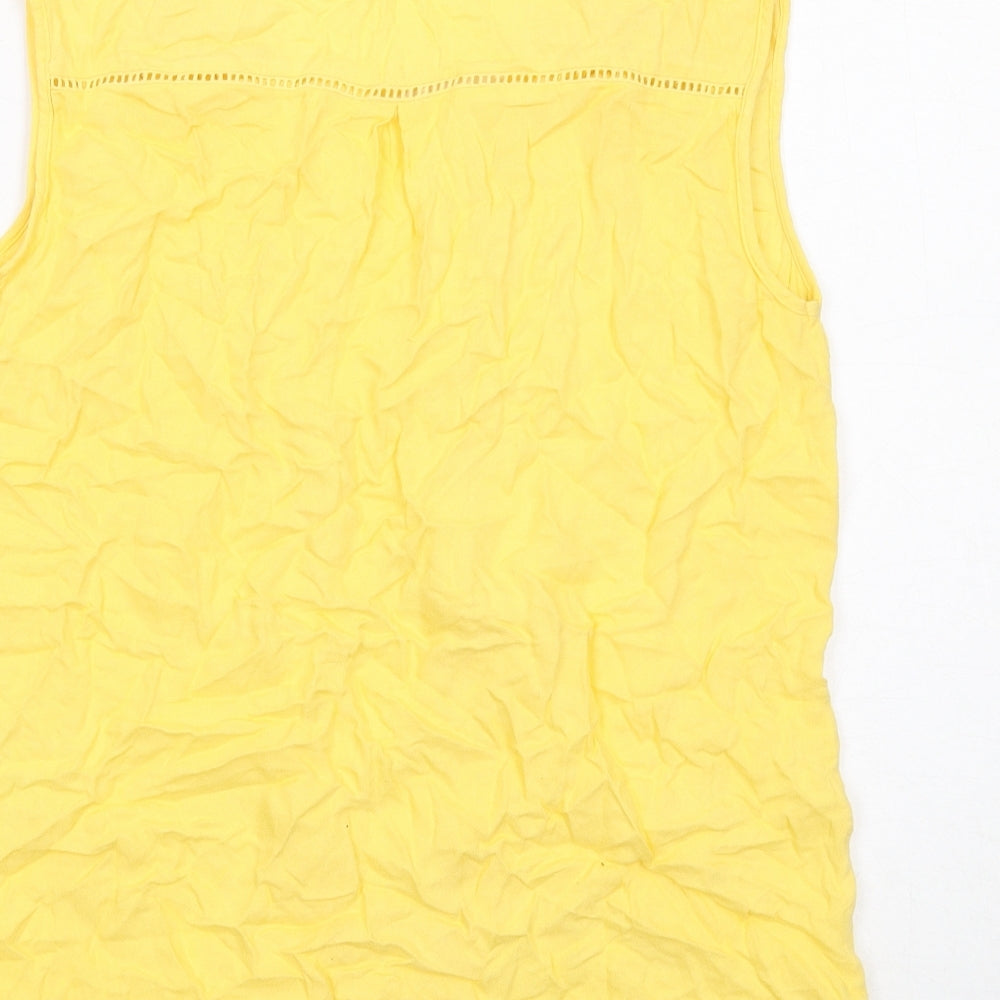 Womens UK Size 12 Warehouse Yellow Basic Blouse