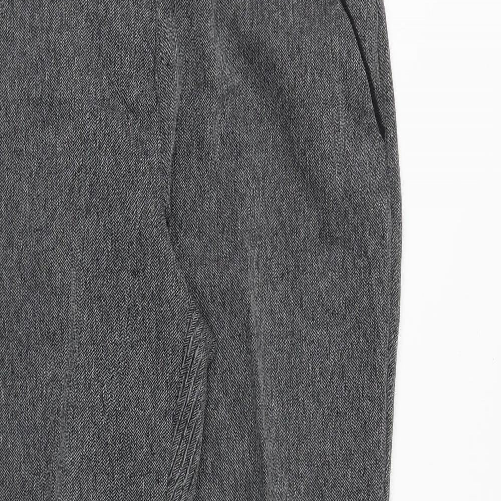 Dorothy Perkins Womens Grey Polyester Chino Trousers Size 6 Regular Zip