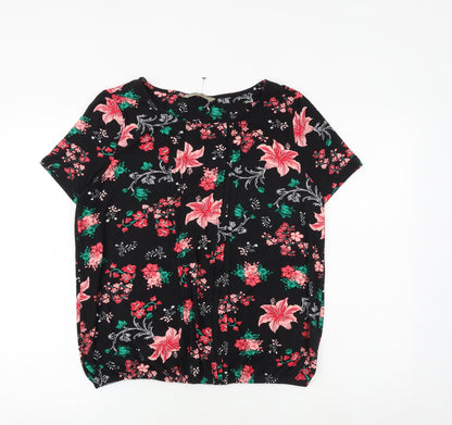 Womens UK Size M Poetic Soul Black Basic Blouse