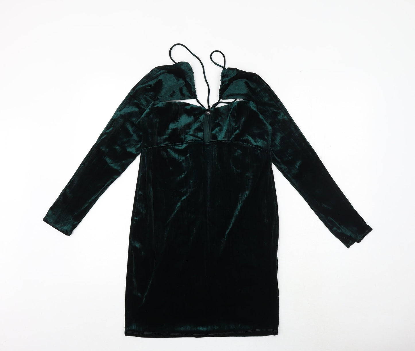 Zara Womens Green Polyester A-Line Size M Sweetheart Pullover