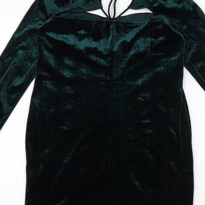 Zara Womens Green Polyester A-Line Size M Sweetheart Pullover