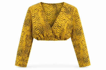Womens UK Size 6 PRETTYLITTLETHING Yellow Cropped Blouse