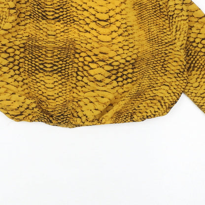 Womens UK Size 6 PRETTYLITTLETHING Yellow Cropped Blouse