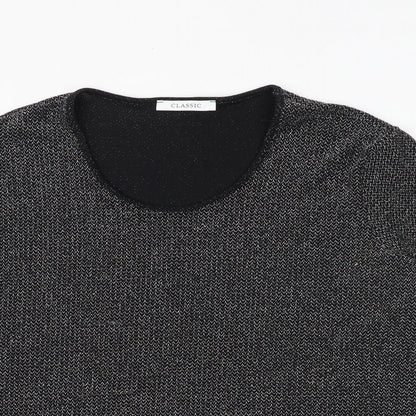Classic Womens Black Polyamide Basic Blouse Size 18 Scoop Neck