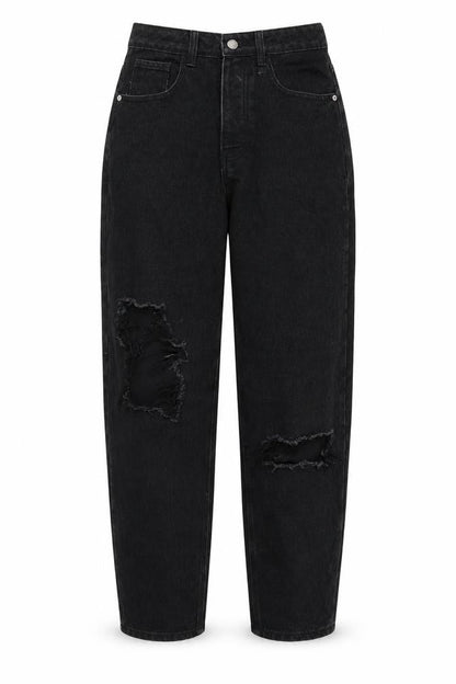 Womens UK Size 6 PRETTYLITTLETHING Regular Fit Boyfriend Black Jeans