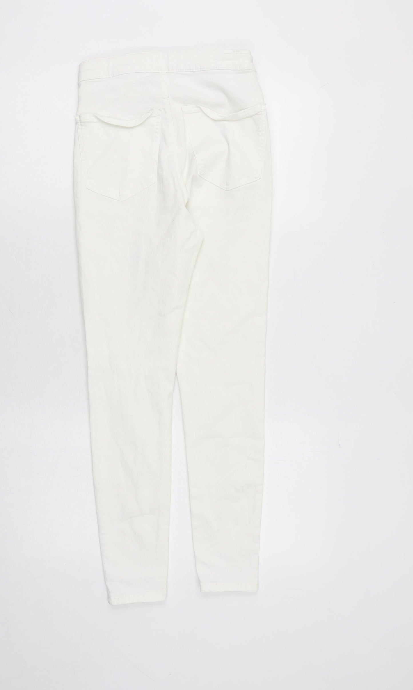 Topshop Womens White Cotton Skinny Jeans Size 28 in Regular Zip
