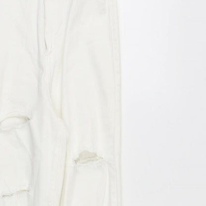 Topshop Womens White Cotton Skinny Jeans Size 28 in Regular Zip