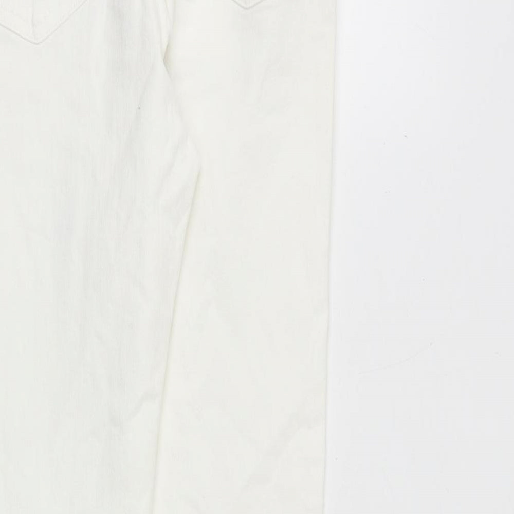 Topshop Womens White Cotton Skinny Jeans Size 28 in Regular Zip
