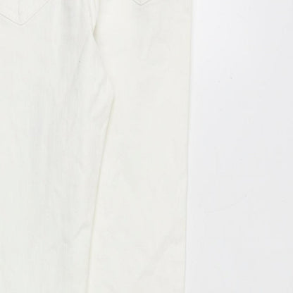 Topshop Womens White Cotton Skinny Jeans Size 28 in Regular Zip