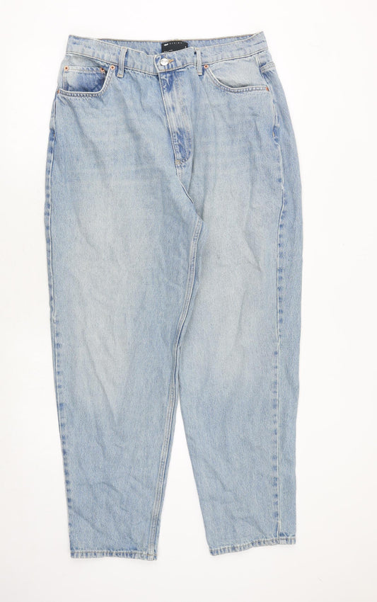 ASOS Womens Blue Cotton Mom Jeans Size 34 in L30 in Regular Zip