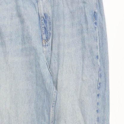 ASOS Womens Blue Cotton Mom Jeans Size 34 in L30 in Regular Zip
