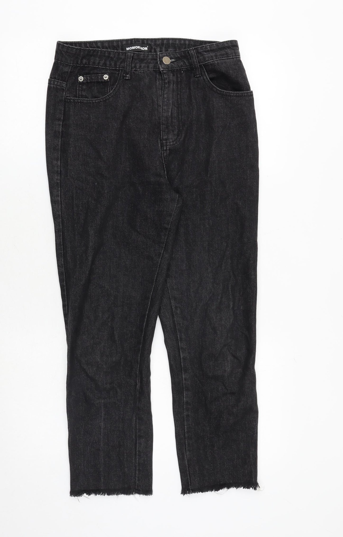 Womens UK Size 10 Momokrom Regular Fit Mom Black Jeans