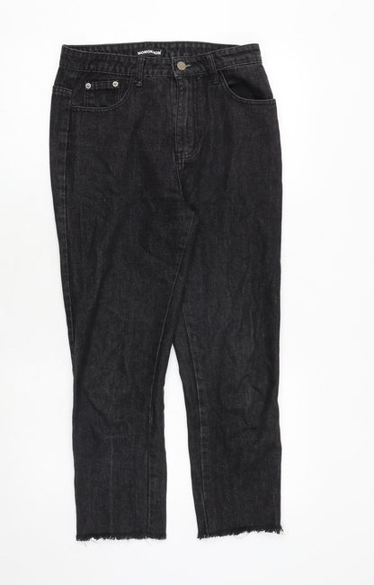 Womens UK Size 10 Momokrom Regular Fit Mom Black Jeans
