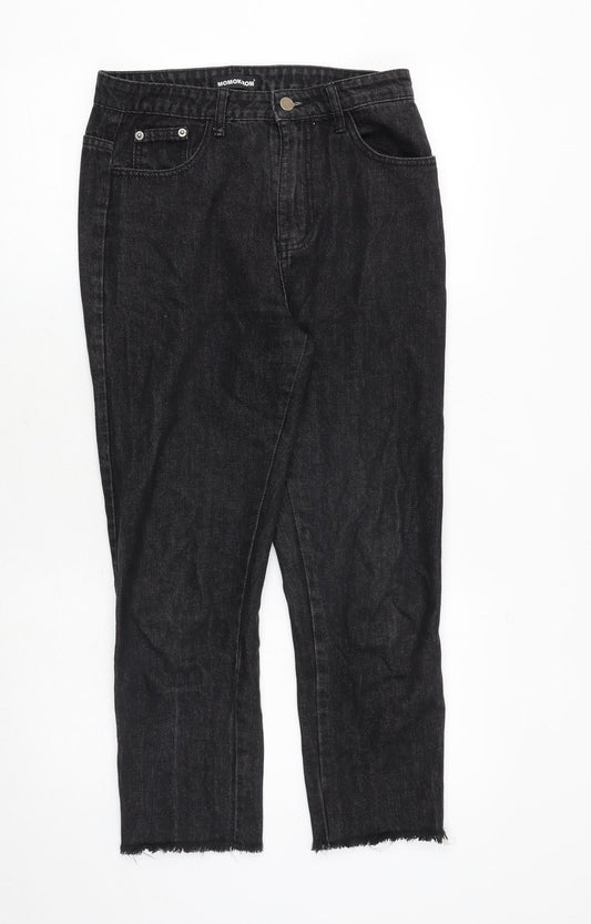 Womens UK Size 10 Momokrom Regular Fit Mom Black Jeans