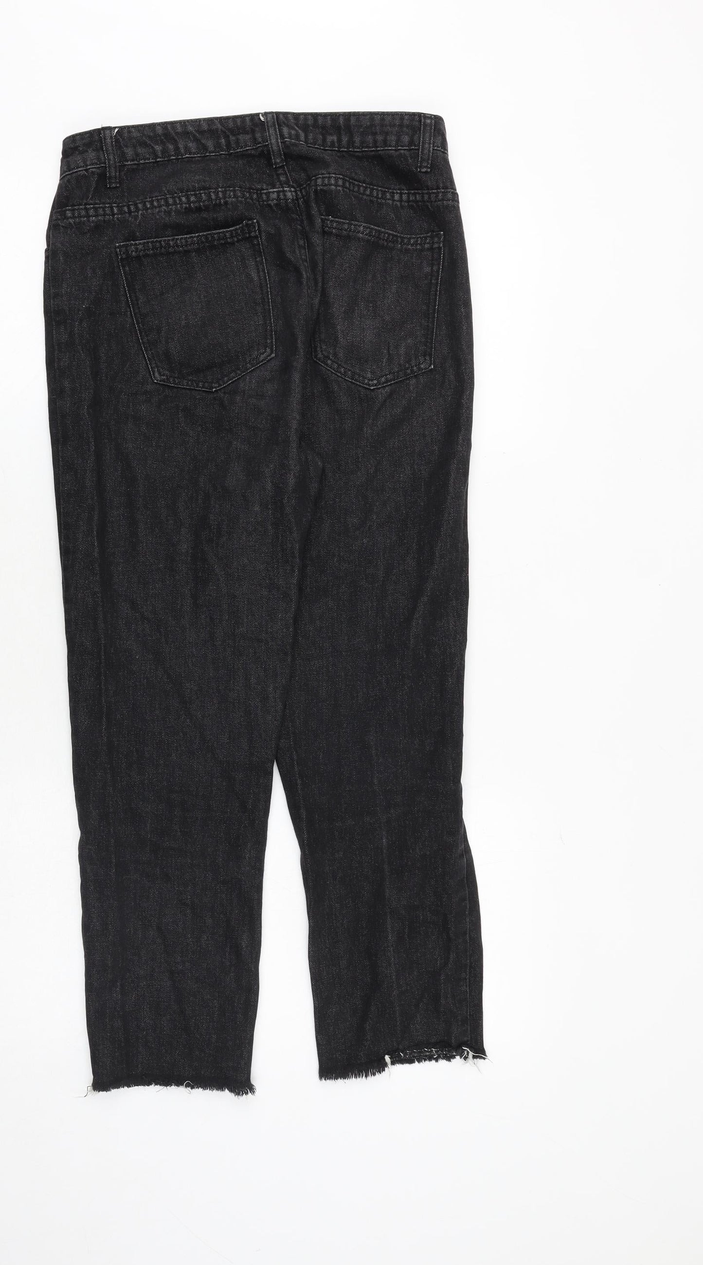 Womens UK Size 10 Momokrom Regular Fit Mom Black Jeans