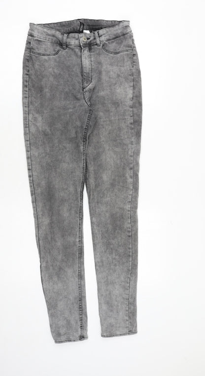 Womens UK Size 10 H&M Regular Fit Skinny Grey Jeans
