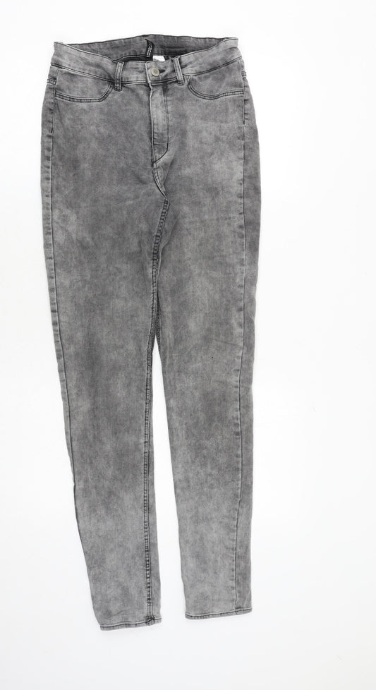 Womens UK Size 10 H&M Regular Fit Skinny Grey Jeans