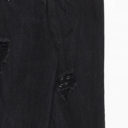 Saint Genies Womens Black Cotton Mom Jeans Size 8 Regular Zip