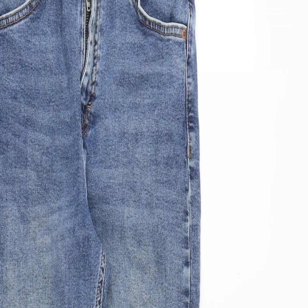 Topshop Womens Blue Cotton Skinny Jeans Size 30 in Regular Zip