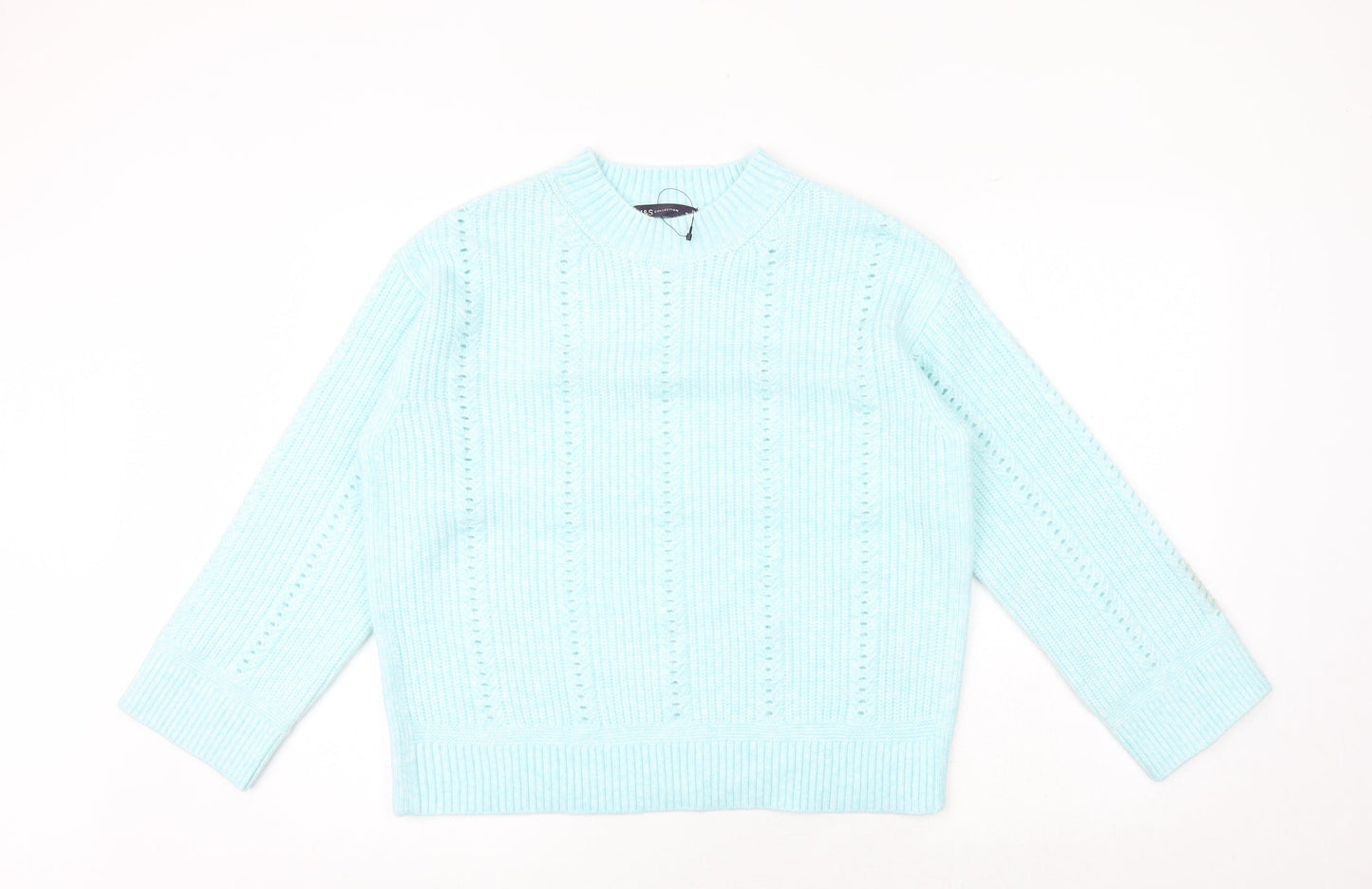 Womens UK Size M Marks and Spencer Blue Pullover Jumper