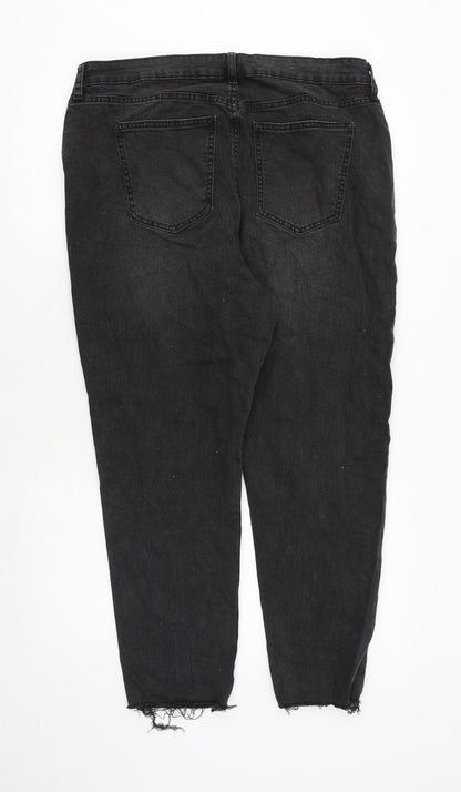 Cotton On Womens Black Cotton Straight Jeans Size 36 in Regular Zip