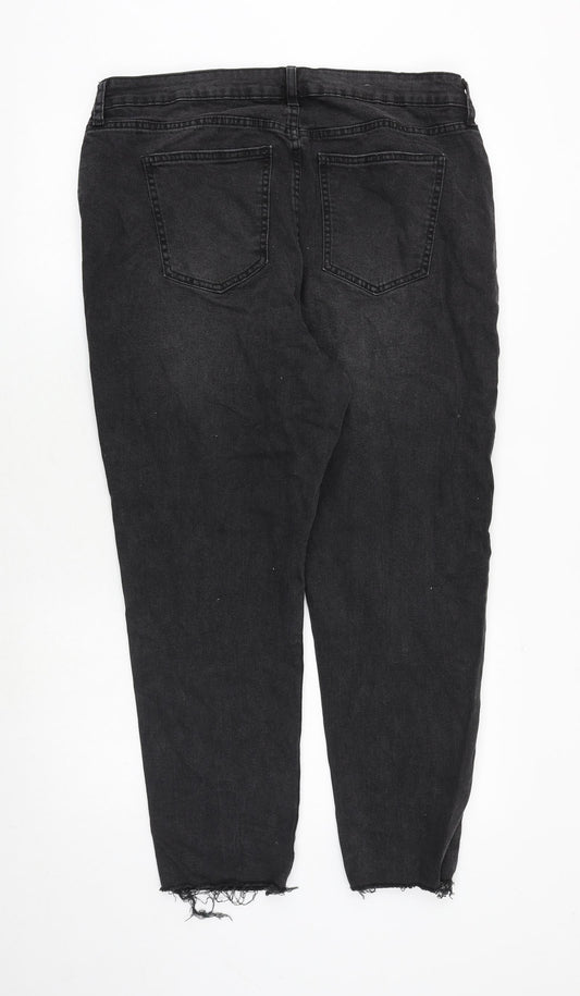 Cotton On Womens Black Cotton Straight Jeans Size 36 in Regular Zip