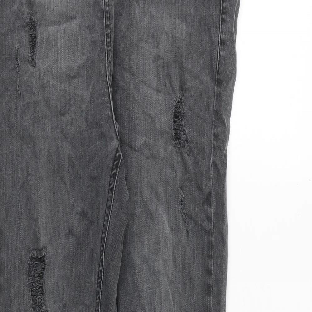 Hera Mens Grey Herringbone Cotton Skinny Jeans Size 28 in Slim Zip