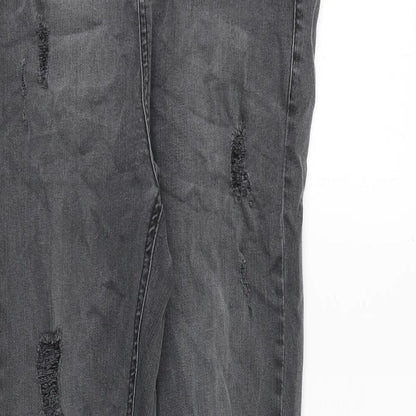 Hera Mens Grey Herringbone Cotton Skinny Jeans Size 28 in Slim Zip