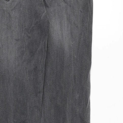 Hera Mens Grey Herringbone Cotton Skinny Jeans Size 28 in Slim Zip