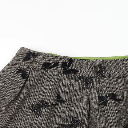 NEXT Womens Brown Geometric Polyester Flare Skirt Size 28 in Zip - Bow Pattern