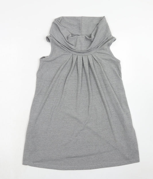 Apricot Womens Grey Polyester A-Line Size 10 Roll Neck Pullover