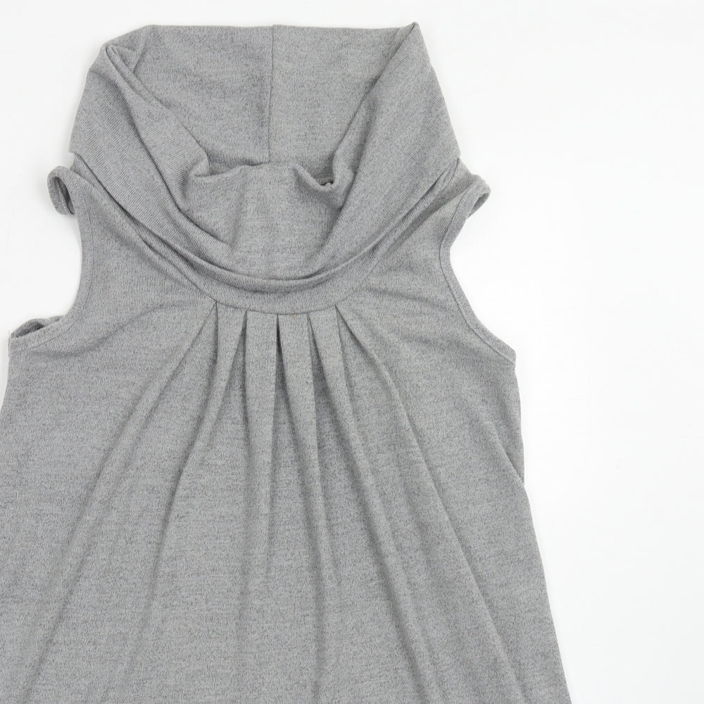 Apricot Womens Grey Polyester A-Line Size 10 Roll Neck Pullover