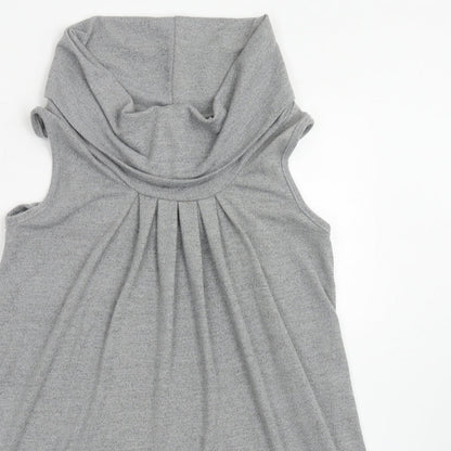 Apricot Womens Grey Polyester A-Line Size 10 Roll Neck Pullover