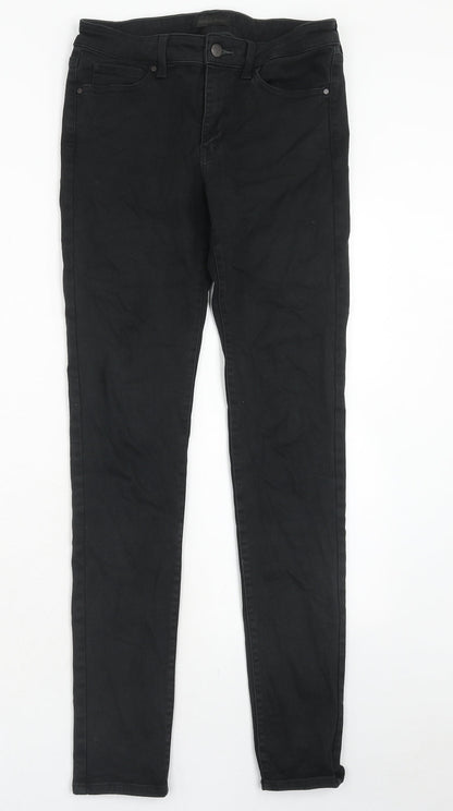Uniqlo Womens Black Cotton Skinny Jeans Size 28 in Regular Zip