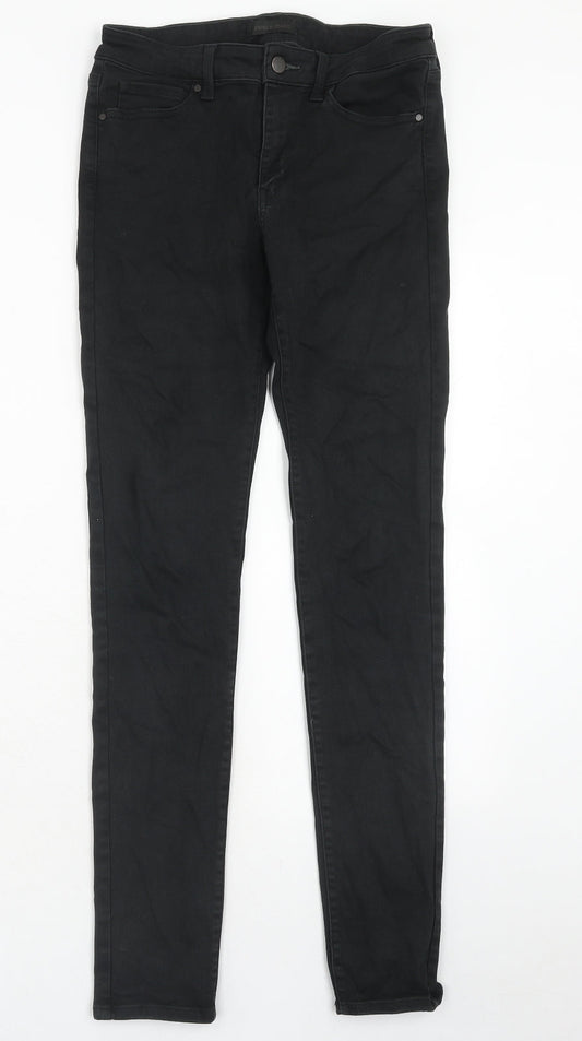 Uniqlo Womens Black Cotton Skinny Jeans Size 28 in Regular Zip