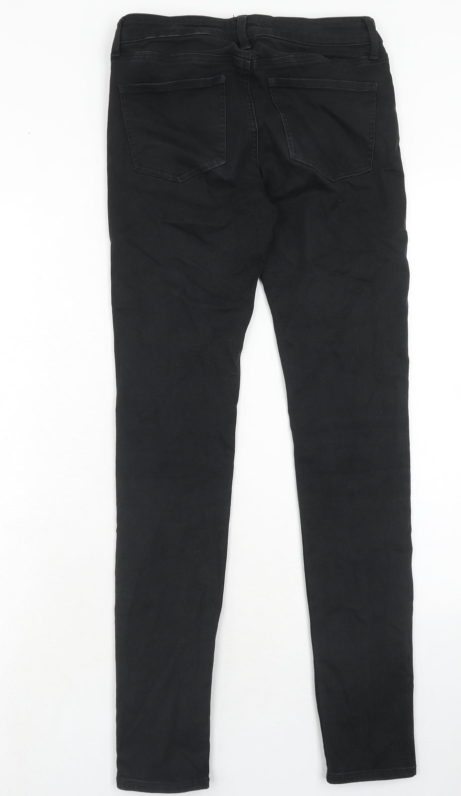 Uniqlo Womens Black Cotton Skinny Jeans Size 28 in Regular Zip