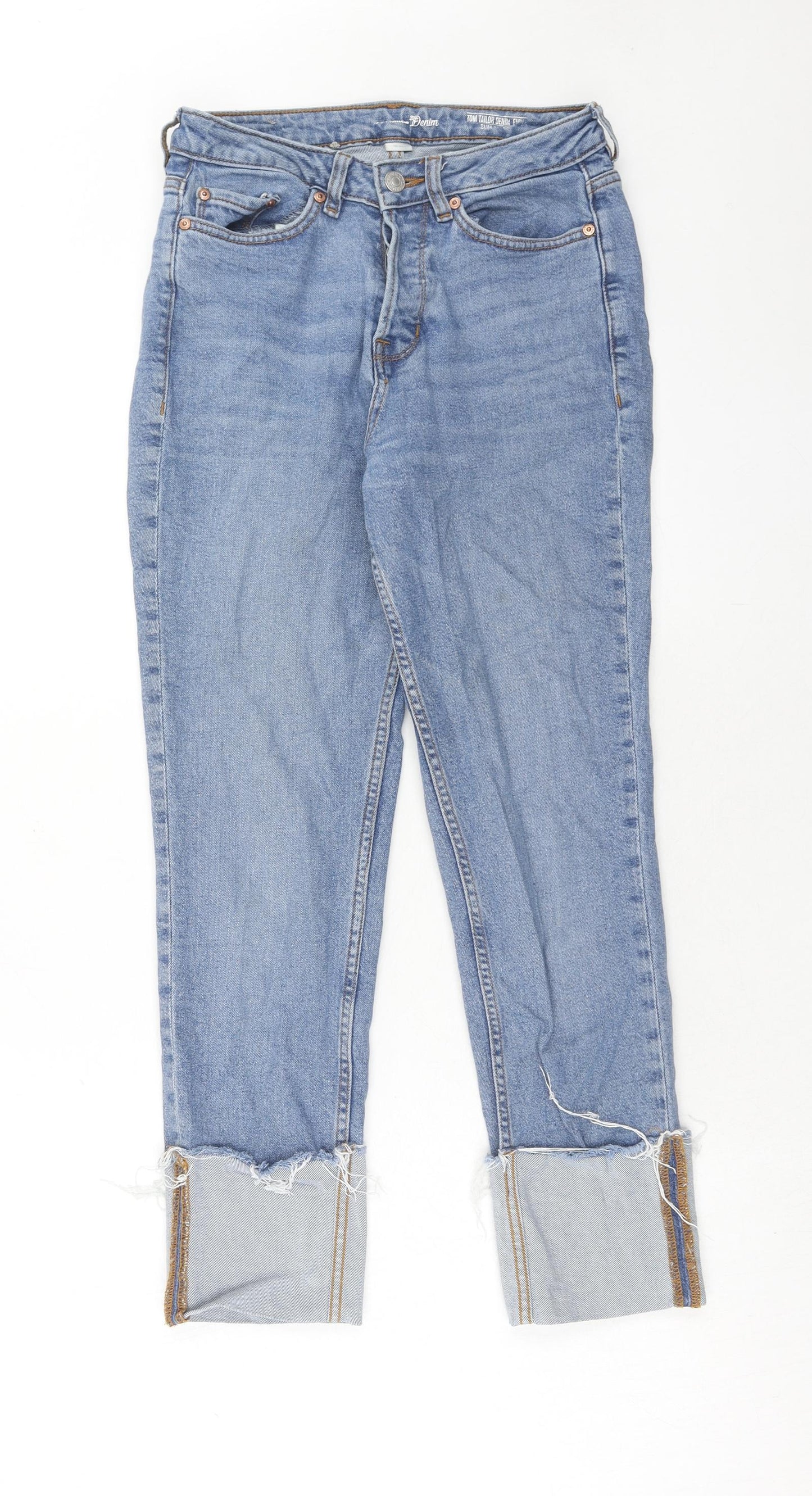 TOM TAILOR Womens Blue Cotton Skinny Jeans Size 25 in Regular Button