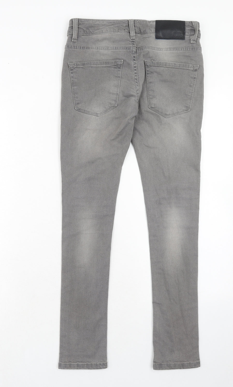 Mens UK Size 26 in River Island Regular Fit Skinny Grey Jeans