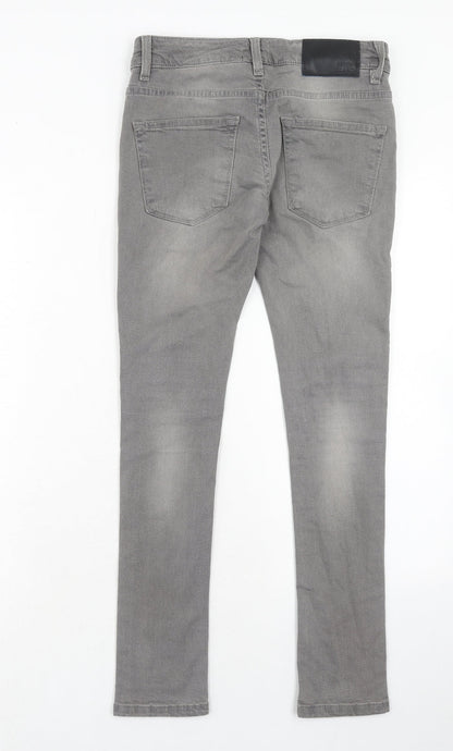 Mens UK Size 26 in River Island Regular Fit Skinny Grey Jeans