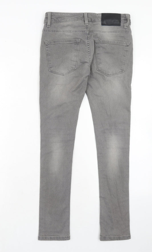 Mens UK Size 26 in River Island Regular Fit Skinny Grey Jeans