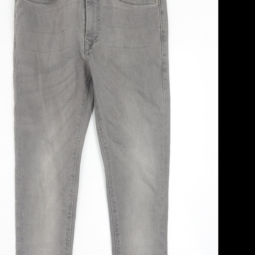 Mens UK Size 26 in River Island Regular Fit Skinny Grey Jeans