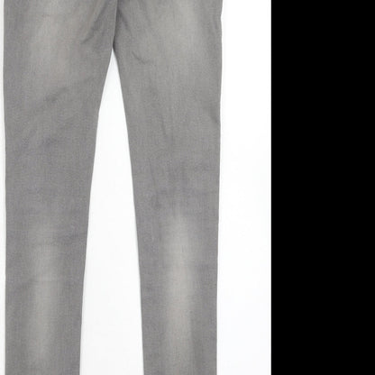 Mens UK Size 26 in River Island Regular Fit Skinny Grey Jeans